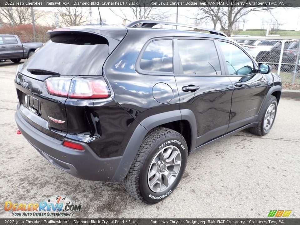 2022 Jeep Cherokee Trailhawk 4x4 Diamond Black Crystal Pearl / Black Photo #5