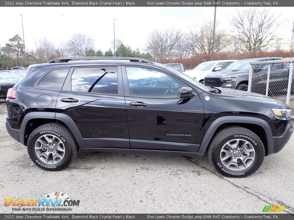 2022 Jeep Cherokee Trailhawk 4x4 Diamond Black Crystal Pearl / Black Photo #6