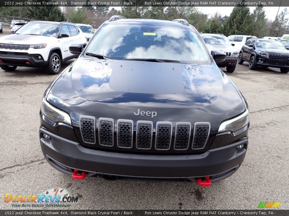 2022 Jeep Cherokee Trailhawk 4x4 Diamond Black Crystal Pearl / Black Photo #8