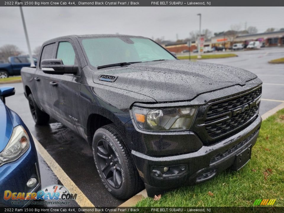 2022 Ram 1500 Big Horn Crew Cab 4x4 Diamond Black Crystal Pearl / Black Photo #3