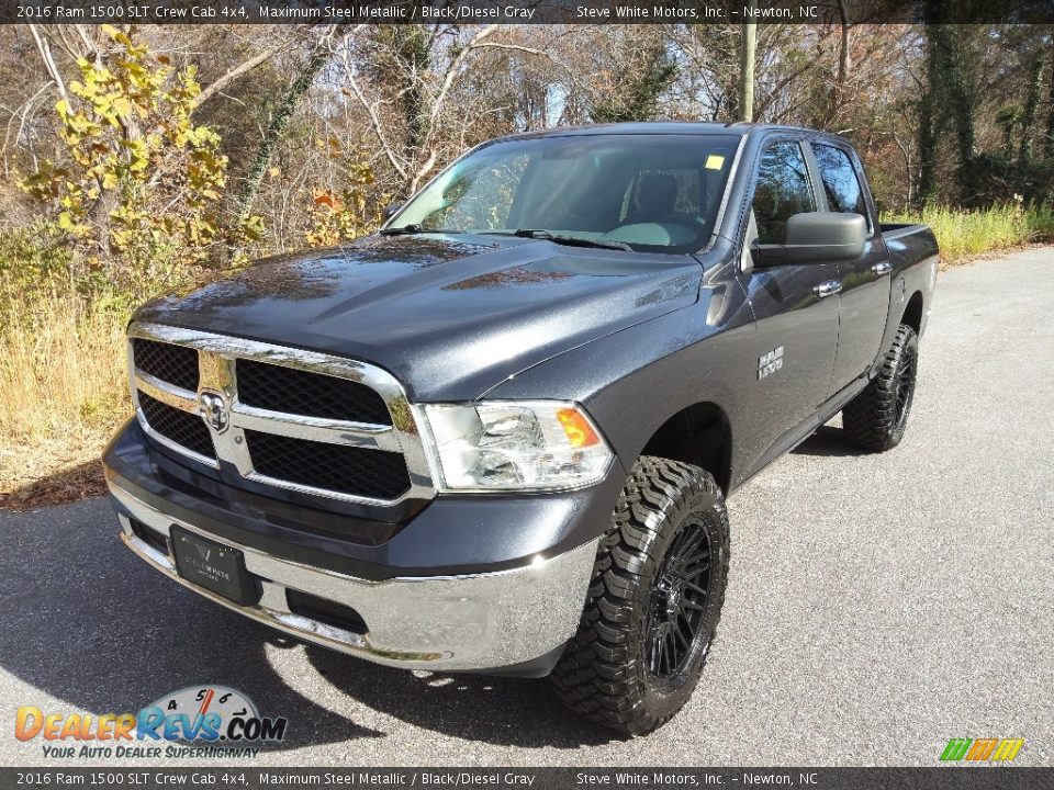 2016 Ram 1500 SLT Crew Cab 4x4 Maximum Steel Metallic / Black/Diesel Gray Photo #2