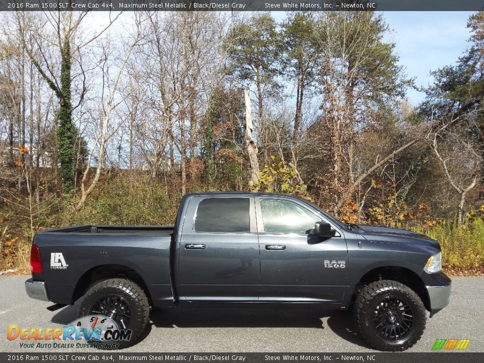 2016 Ram 1500 SLT Crew Cab 4x4 Maximum Steel Metallic / Black/Diesel Gray Photo #5