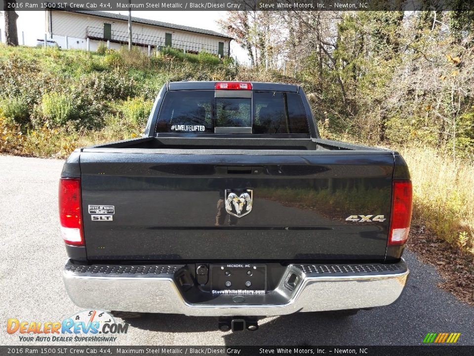 2016 Ram 1500 SLT Crew Cab 4x4 Maximum Steel Metallic / Black/Diesel Gray Photo #8