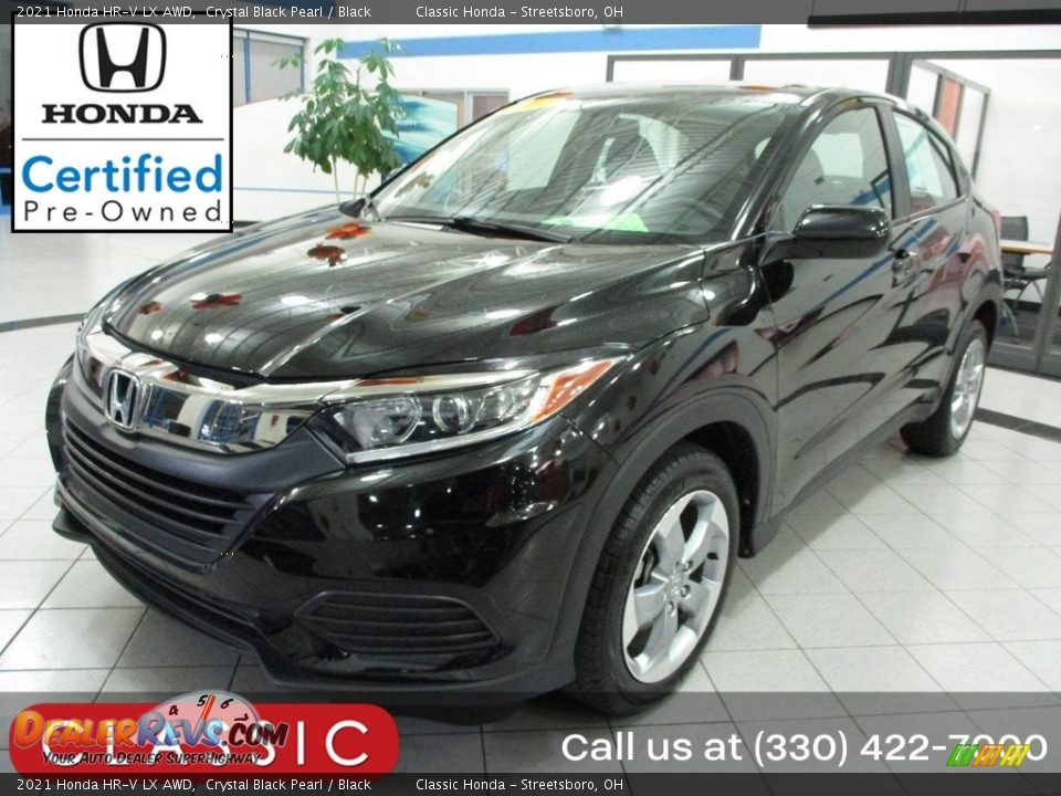 2021 Honda HR-V LX AWD Crystal Black Pearl / Black Photo #1