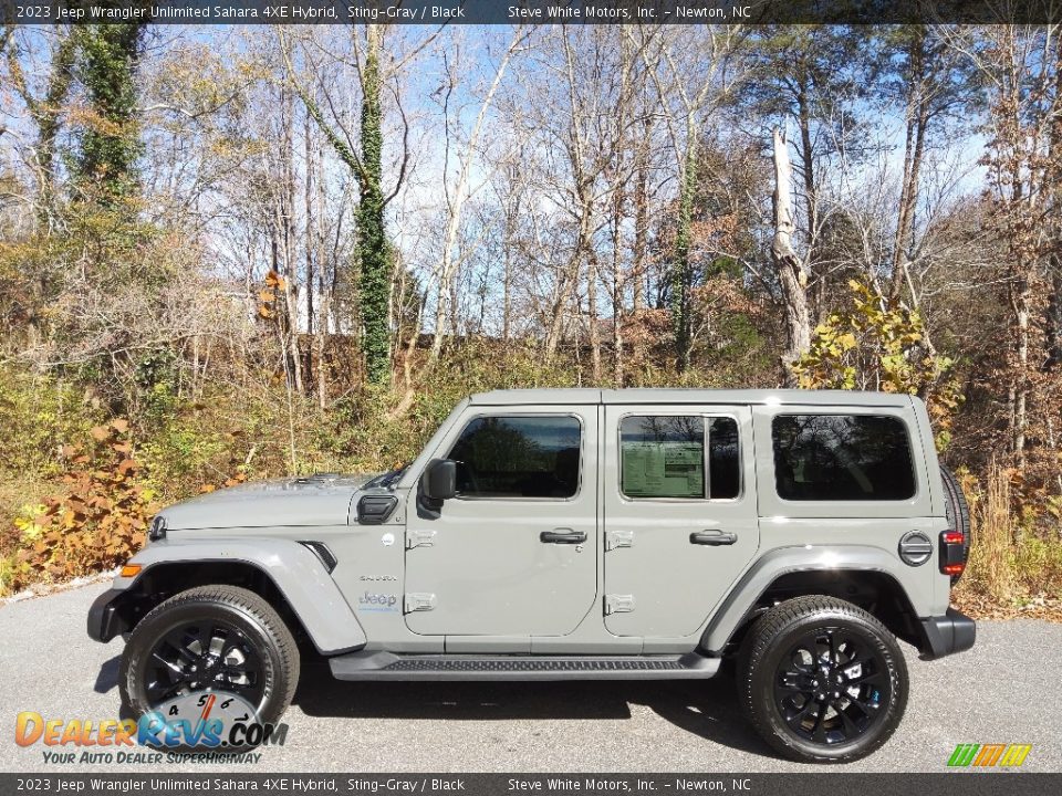 2023 Jeep Wrangler Unlimited Sahara 4XE Hybrid Sting-Gray / Black Photo #1