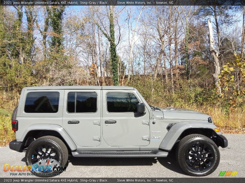 2023 Jeep Wrangler Unlimited Sahara 4XE Hybrid Sting-Gray / Black Photo #5