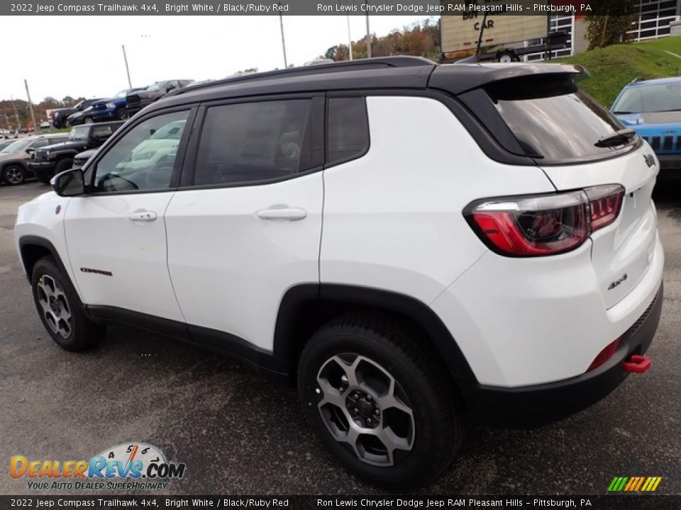 2022 Jeep Compass Trailhawk 4x4 Bright White / Black/Ruby Red Photo #3