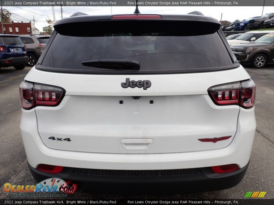 2022 Jeep Compass Trailhawk 4x4 Bright White / Black/Ruby Red Photo #4