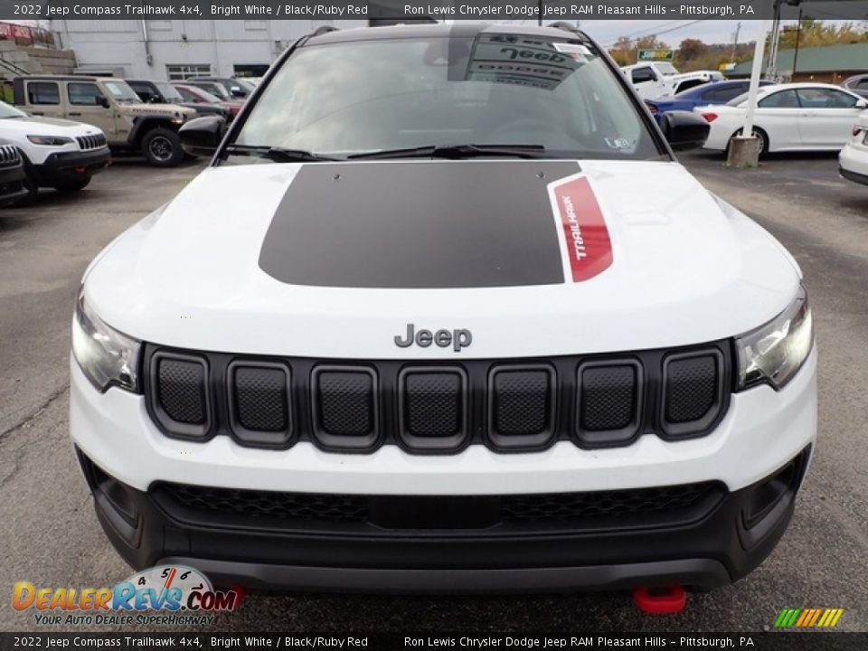 2022 Jeep Compass Trailhawk 4x4 Bright White / Black/Ruby Red Photo #9