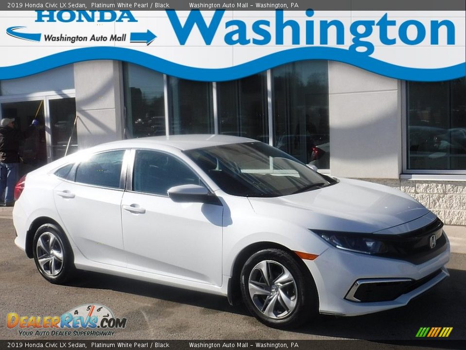 2019 Honda Civic LX Sedan Platinum White Pearl / Black Photo #1