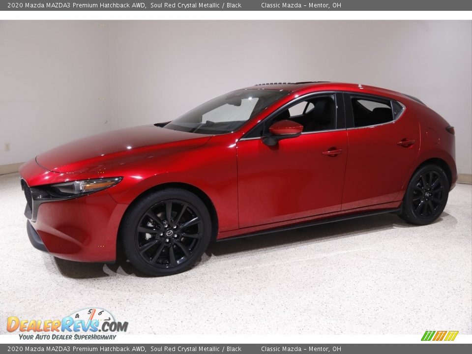 2020 Mazda MAZDA3 Premium Hatchback AWD Soul Red Crystal Metallic / Black Photo #3