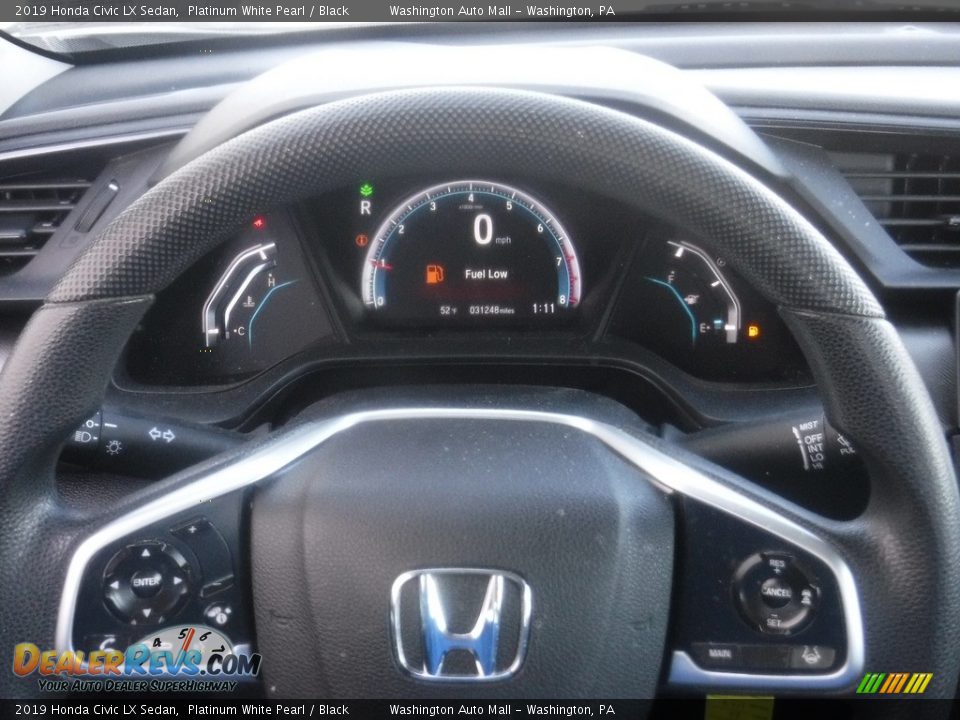 2019 Honda Civic LX Sedan Platinum White Pearl / Black Photo #20