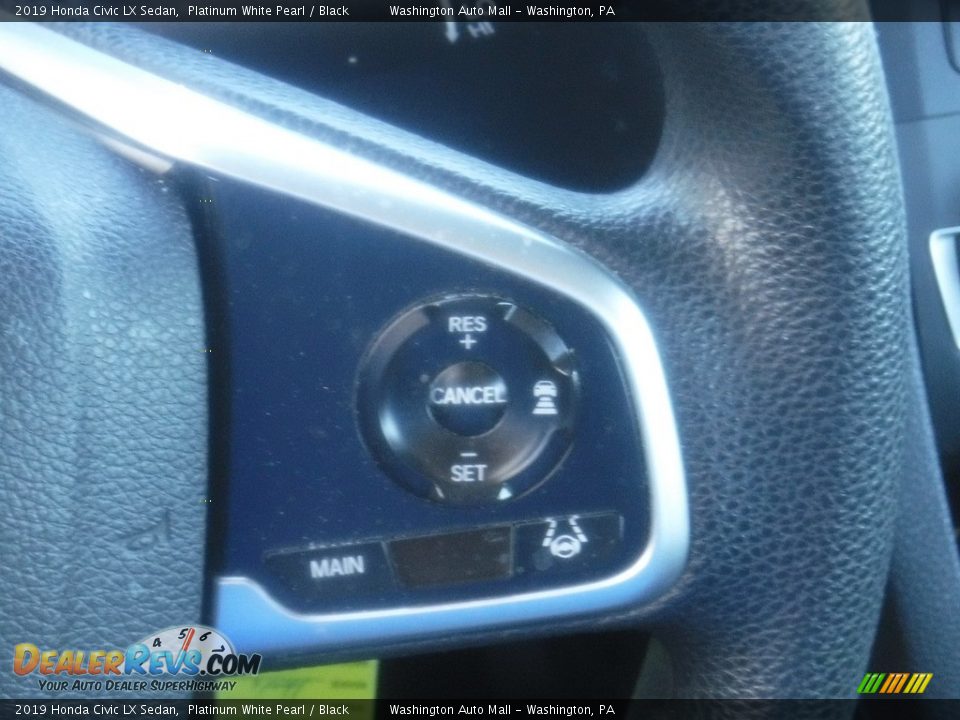 2019 Honda Civic LX Sedan Platinum White Pearl / Black Photo #22