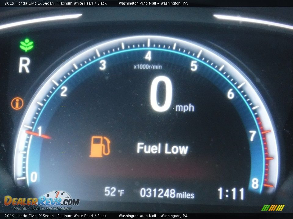2019 Honda Civic LX Sedan Platinum White Pearl / Black Photo #28