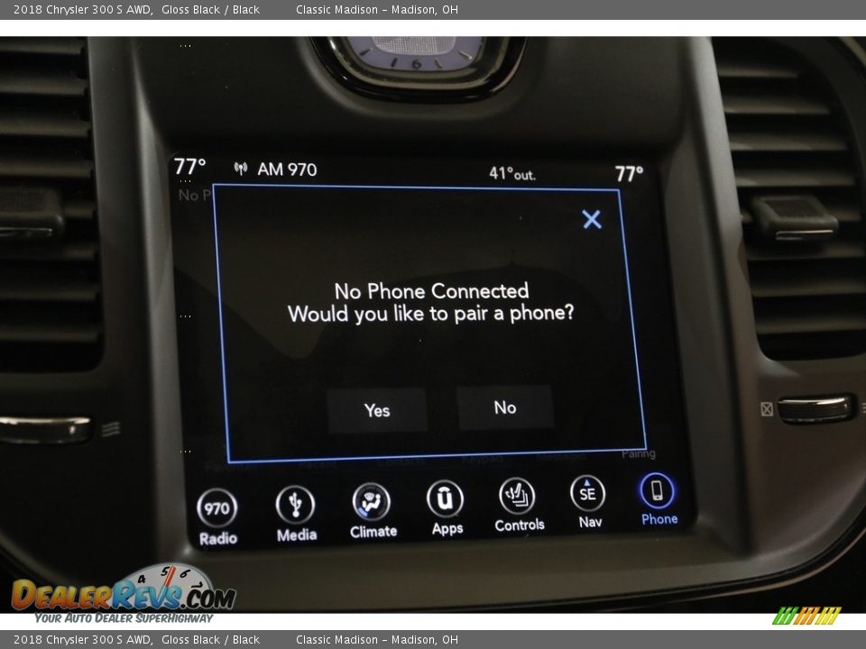 2018 Chrysler 300 S AWD Gloss Black / Black Photo #13