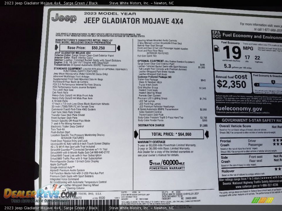 2023 Jeep Gladiator Mojave 4x4 Sarge Green / Black Photo #30