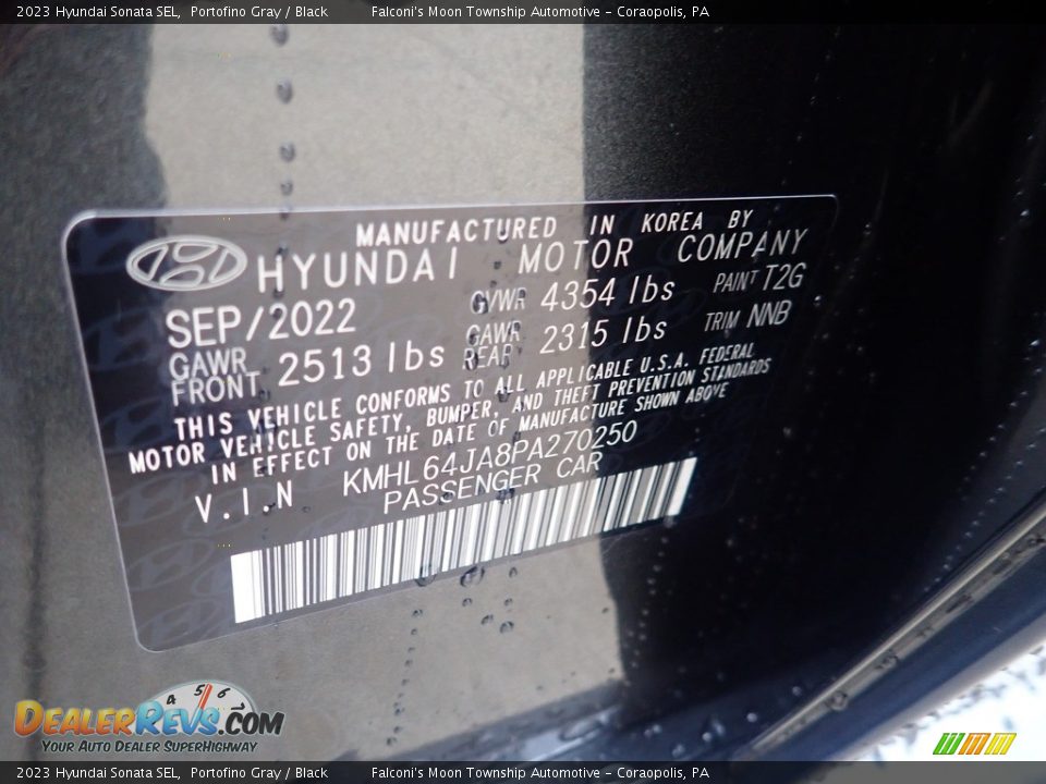 2023 Hyundai Sonata SEL Portofino Gray / Black Photo #18