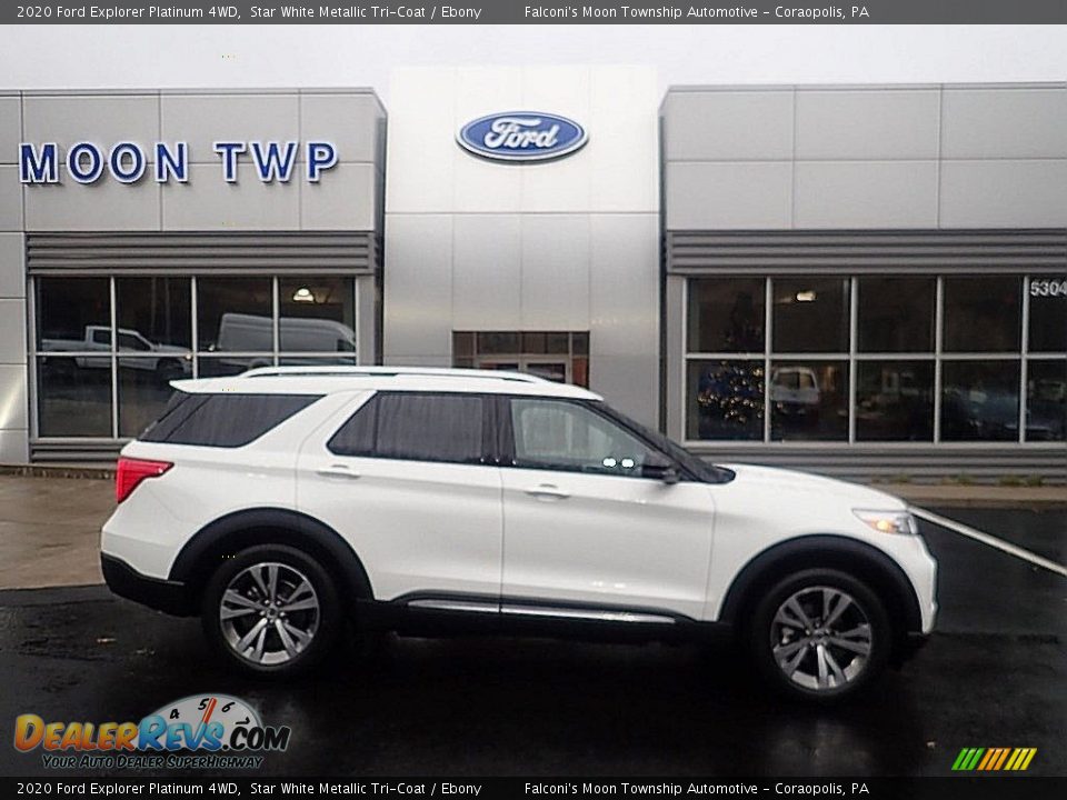 2020 Ford Explorer Platinum 4WD Star White Metallic Tri-Coat / Ebony Photo #1