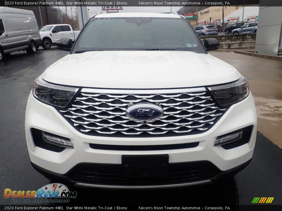 2020 Ford Explorer Platinum 4WD Star White Metallic Tri-Coat / Ebony Photo #8