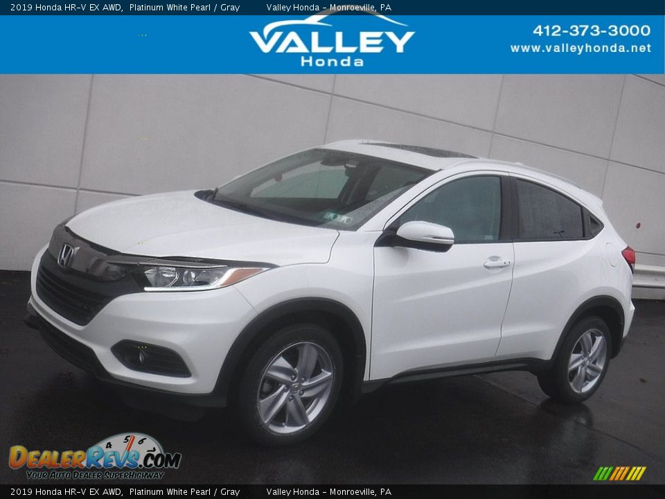 2019 Honda HR-V EX AWD Platinum White Pearl / Gray Photo #1