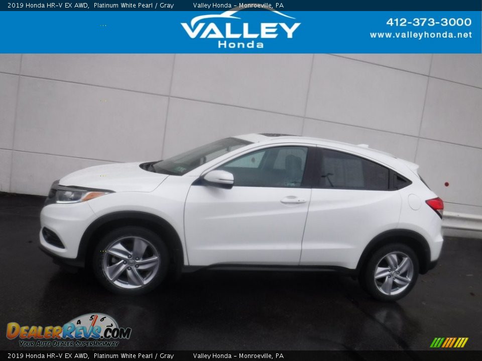 2019 Honda HR-V EX AWD Platinum White Pearl / Gray Photo #2