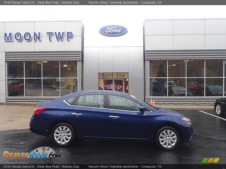 2016 Nissan Sentra SV Deep Blue Pearl / Marble Gray Photo #1