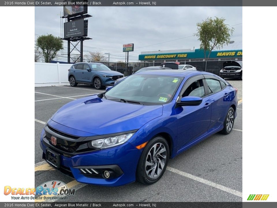 2016 Honda Civic EX Sedan Aegean Blue Metallic / Black Photo #1