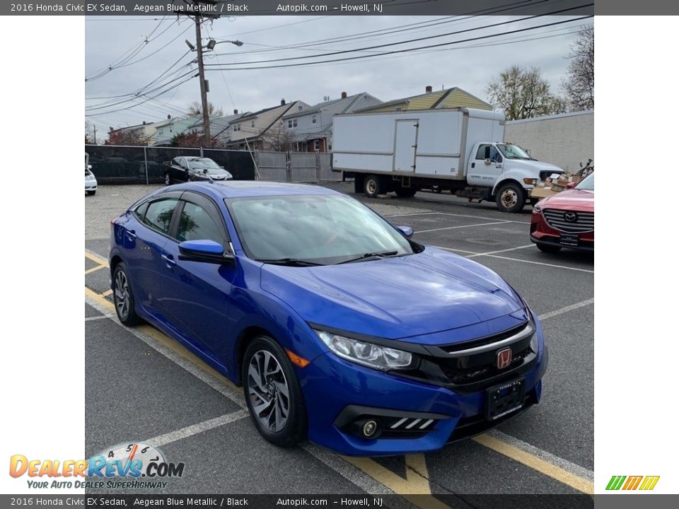 2016 Honda Civic EX Sedan Aegean Blue Metallic / Black Photo #2