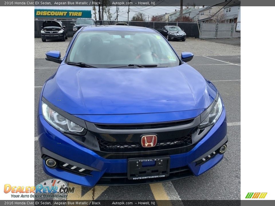 2016 Honda Civic EX Sedan Aegean Blue Metallic / Black Photo #3