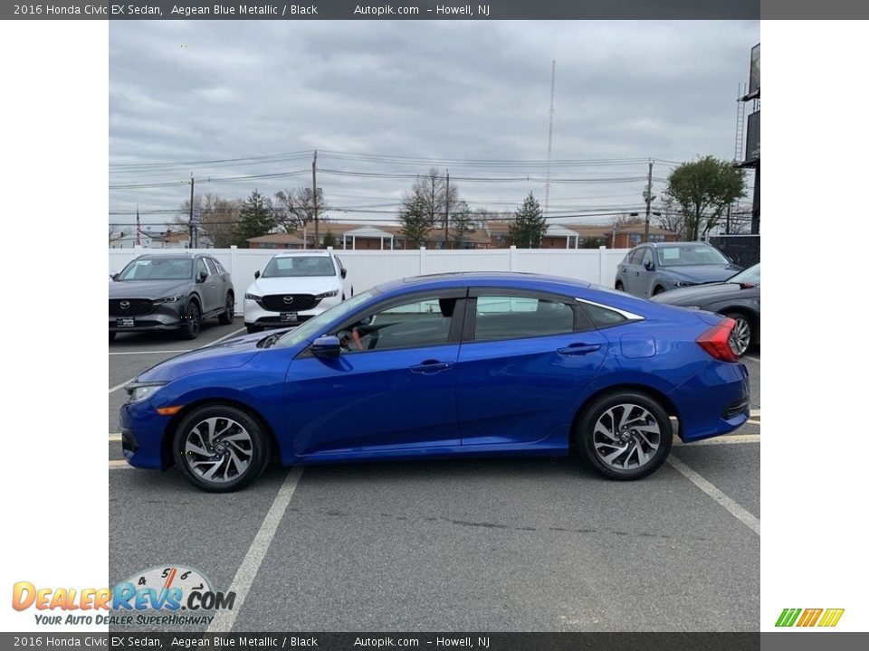 2016 Honda Civic EX Sedan Aegean Blue Metallic / Black Photo #4