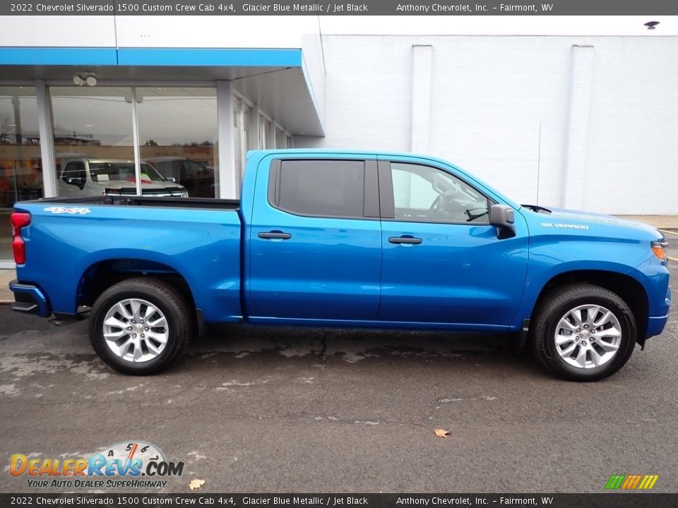 Glacier Blue Metallic 2022 Chevrolet Silverado 1500 Custom Crew Cab 4x4 Photo #2
