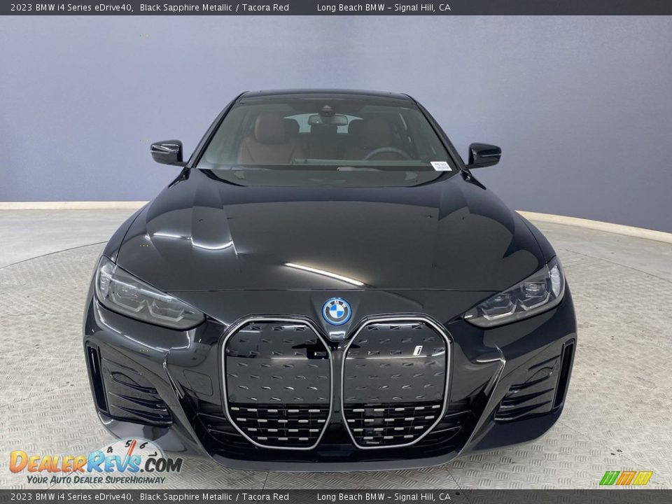 2023 BMW i4 Series eDrive40 Black Sapphire Metallic / Tacora Red Photo #2
