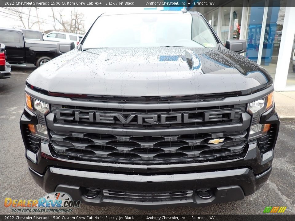 2022 Chevrolet Silverado 1500 Custom Crew Cab 4x4 Black / Jet Black Photo #9
