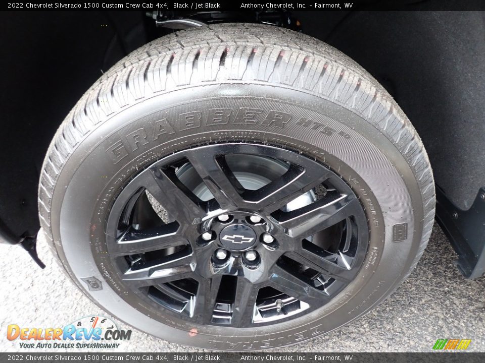 2022 Chevrolet Silverado 1500 Custom Crew Cab 4x4 Black / Jet Black Photo #10