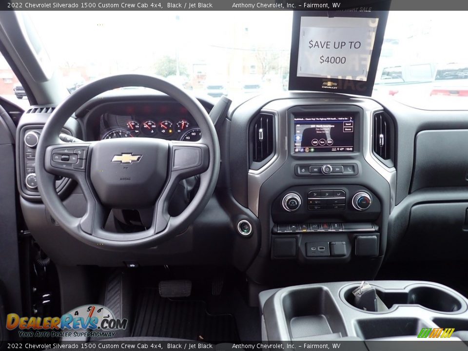 2022 Chevrolet Silverado 1500 Custom Crew Cab 4x4 Black / Jet Black Photo #13