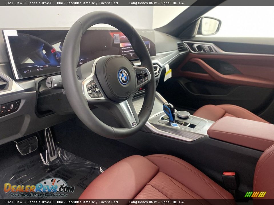 2023 BMW i4 Series eDrive40 Black Sapphire Metallic / Tacora Red Photo #12
