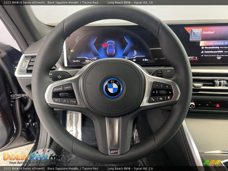 2023 BMW i4 Series eDrive40 Black Sapphire Metallic / Tacora Red Photo #14