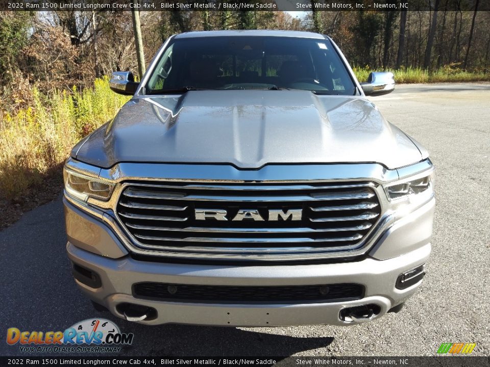 2022 Ram 1500 Limited Longhorn Crew Cab 4x4 Billet Silver Metallic / Black/New Saddle Photo #3