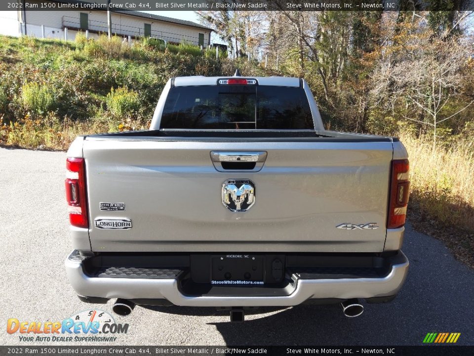 2022 Ram 1500 Limited Longhorn Crew Cab 4x4 Billet Silver Metallic / Black/New Saddle Photo #7