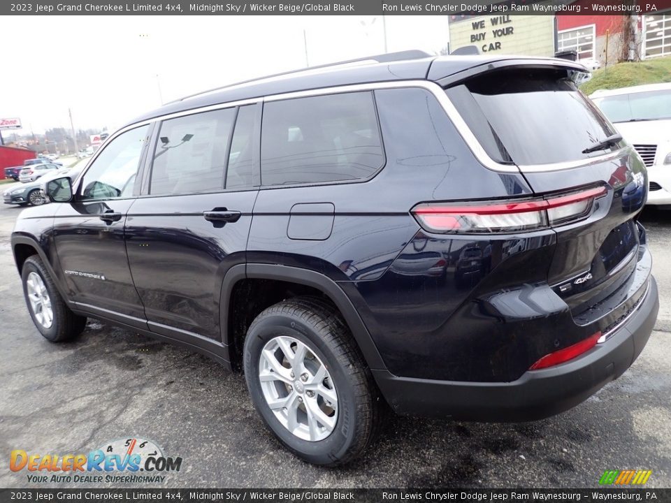 2023 Jeep Grand Cherokee L Limited 4x4 Midnight Sky / Wicker Beige/Global Black Photo #3