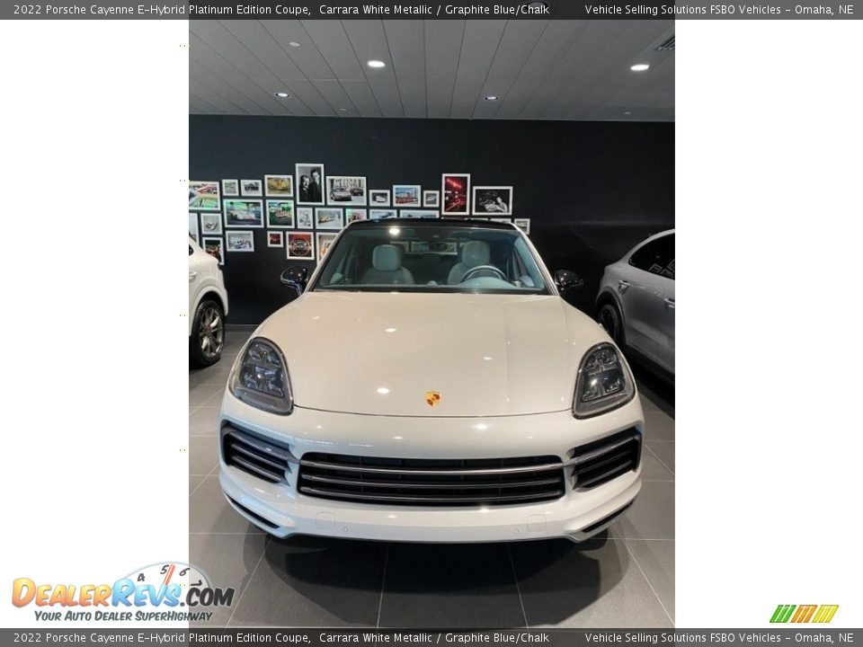 2022 Porsche Cayenne E-Hybrid Platinum Edition Coupe Carrara White Metallic / Graphite Blue/Chalk Photo #2