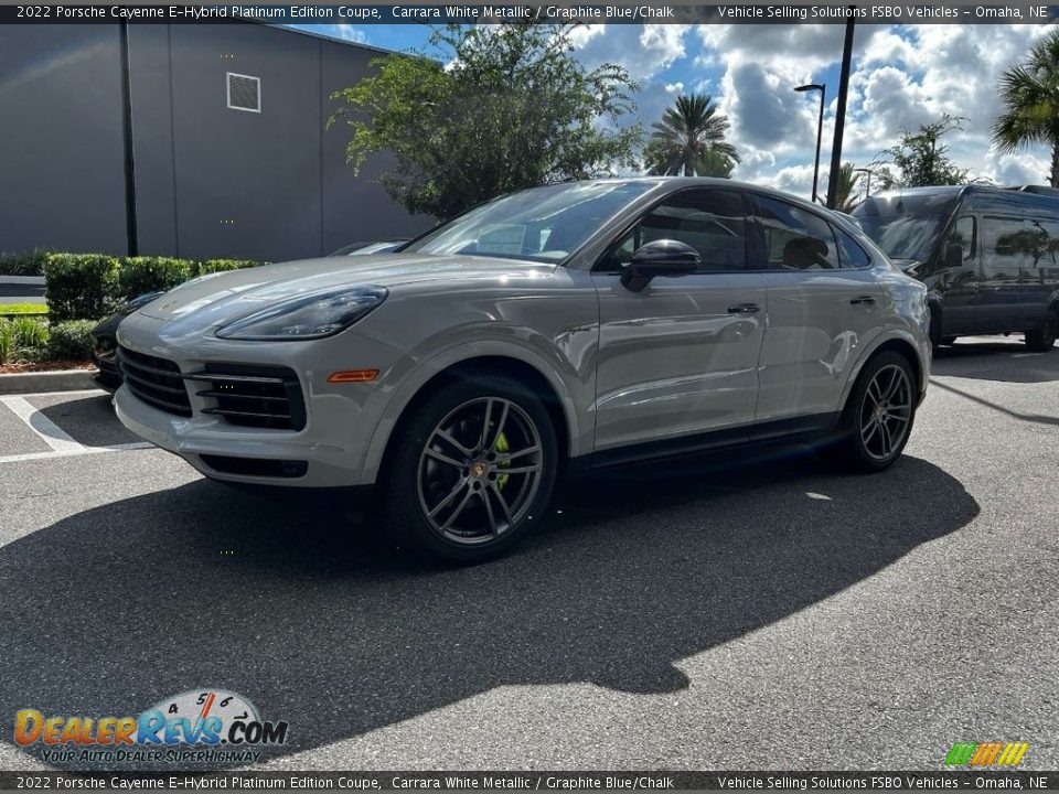 2022 Porsche Cayenne E-Hybrid Platinum Edition Coupe Carrara White Metallic / Graphite Blue/Chalk Photo #3