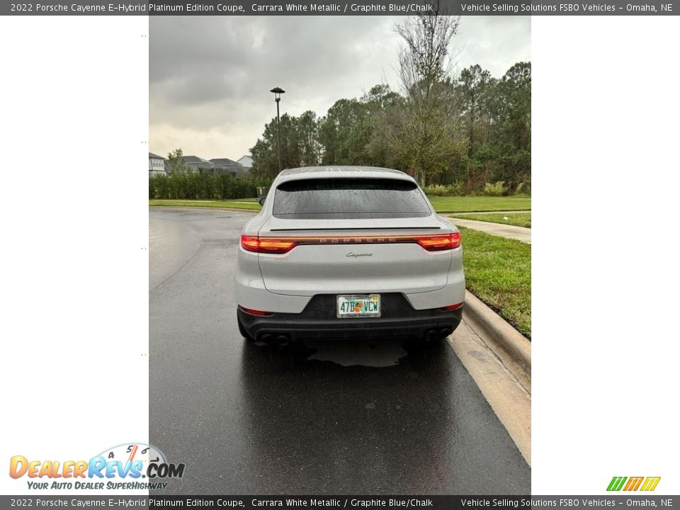 2022 Porsche Cayenne E-Hybrid Platinum Edition Coupe Carrara White Metallic / Graphite Blue/Chalk Photo #6