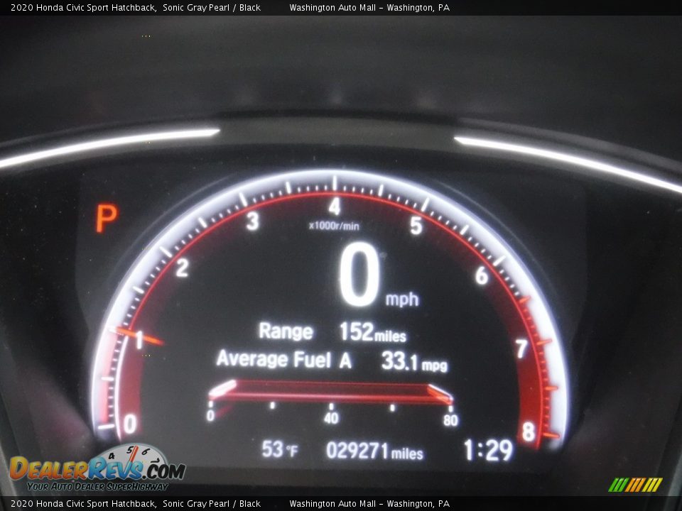 2020 Honda Civic Sport Hatchback Sonic Gray Pearl / Black Photo #30