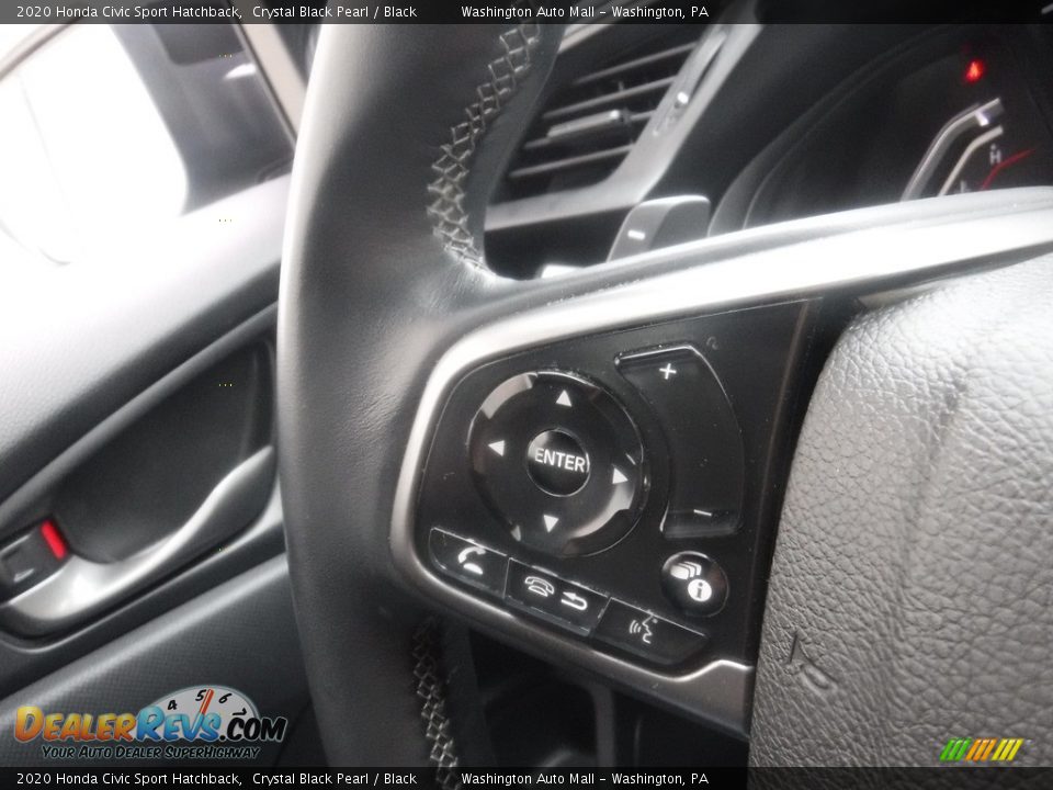 2020 Honda Civic Sport Hatchback Crystal Black Pearl / Black Photo #21
