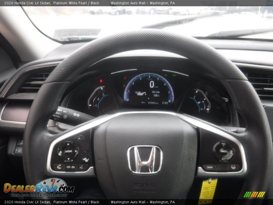 2020 Honda Civic LX Sedan Platinum White Pearl / Black Photo #18