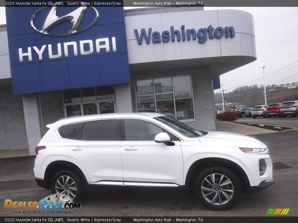 2020 Hyundai Santa Fe SEL AWD Quartz White / Espresso/Gray Photo #2