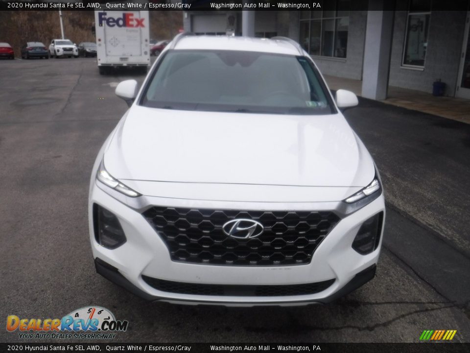 2020 Hyundai Santa Fe SEL AWD Quartz White / Espresso/Gray Photo #4