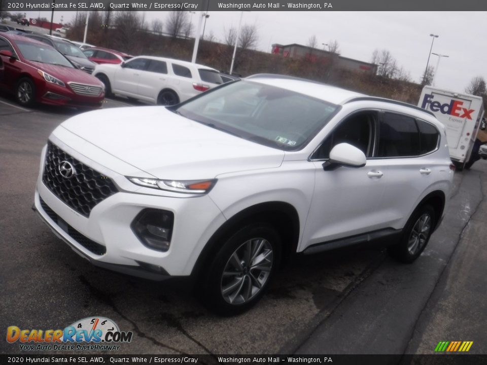 2020 Hyundai Santa Fe SEL AWD Quartz White / Espresso/Gray Photo #5