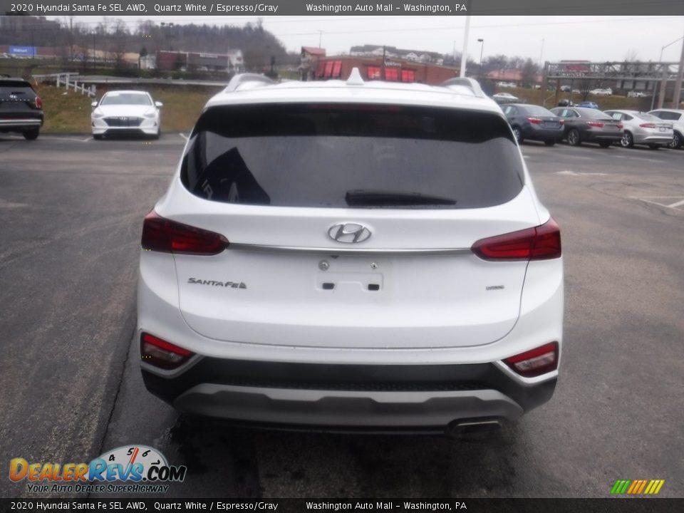2020 Hyundai Santa Fe SEL AWD Quartz White / Espresso/Gray Photo #7
